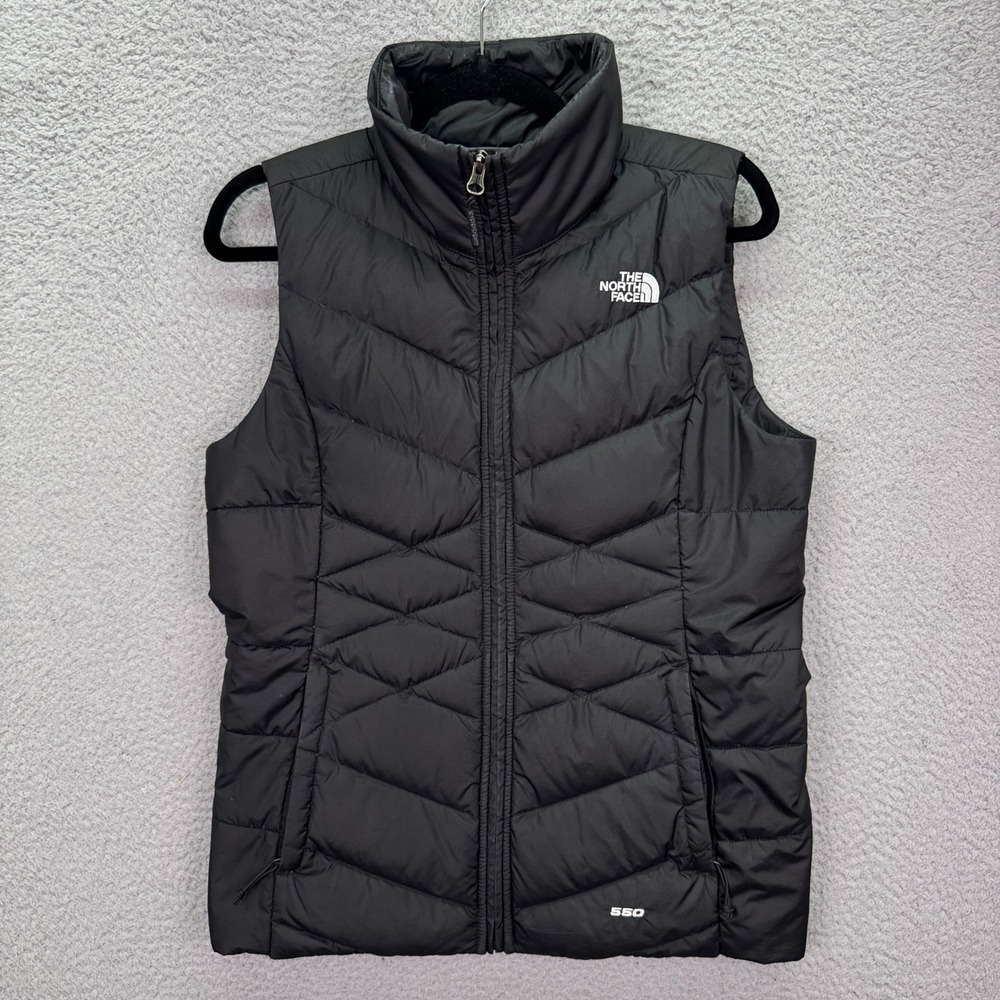 The North Face Vest Womens S Black Alpz 550 Down Puffer Full Zip Quilted Outdoor